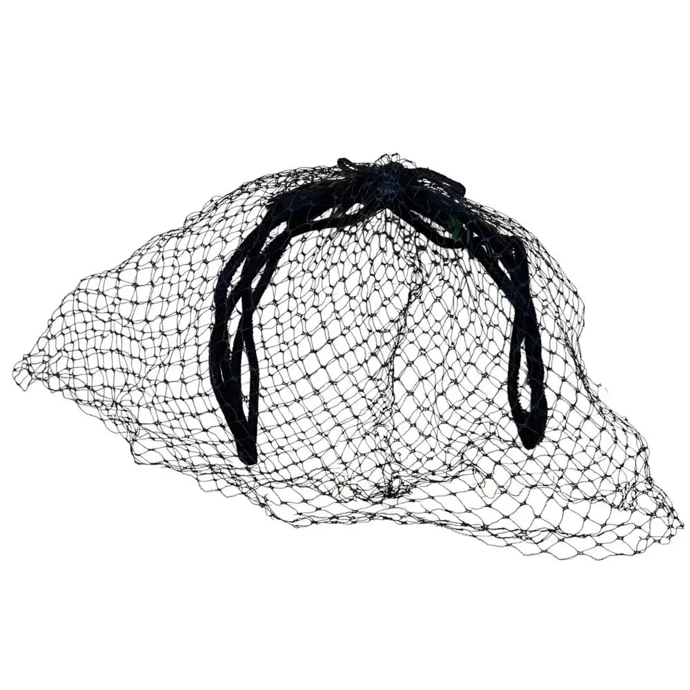 Vintage 1950s Black Veiled Fascinator Velvet Feather Cocktail Hat - Picture 6 of 6